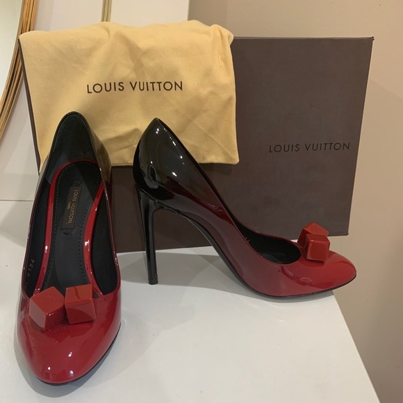 Louis Vuitton red to black ombré dice heels - Picture 1 of 6